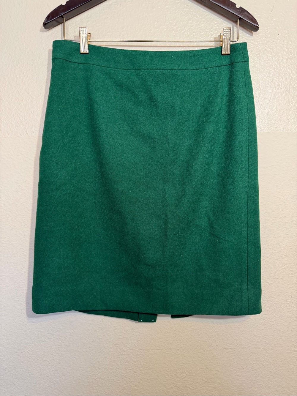 J. Crew Wool Green Women's Pencil Skirt - Classic Workwear
